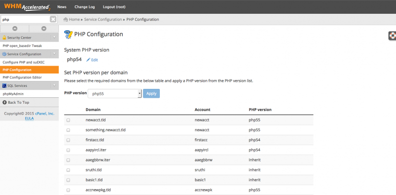 EasyApache PHP-Configuration