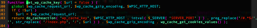 WP Super Cache Key Index